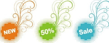 Colorful Sale Stickers - Free vector #217997