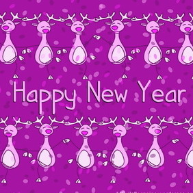 Happy New Year Card 2 - vector #218617 gratis