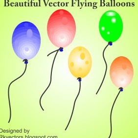 Beautiful Vactor Flying Balloons - бесплатный vector #218717