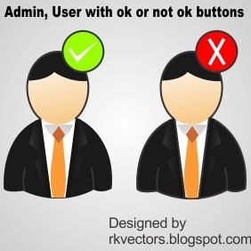Admin, User With Ok Or Not Ok Buttons - бесплатный vector #219017