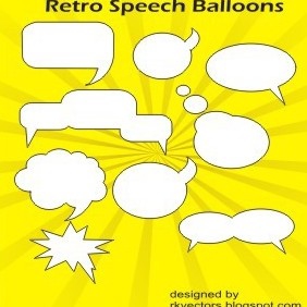 Vector Retro Speech Balloons - vector gratuit #219237 