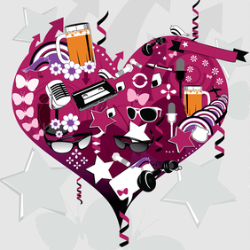 Vector Heart Collage Graphics - Free vector #220937