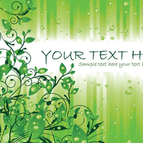 Green Leaves With Rain Drops - Free vector #221287