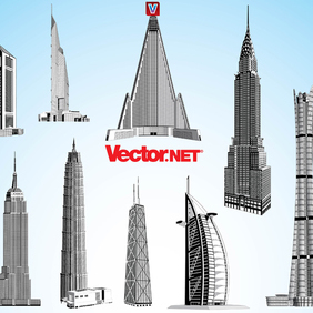 Skyscraper Vector Pack 3. - vector gratuit #221327 