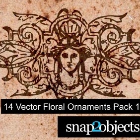 14 Vector Floral Ornaments Pack 02 - Free vector #221567