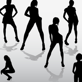 Girls Silhouettes - Kostenloses vector #222207