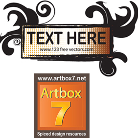 Decorative Text Banner - vector gratuit #222377 