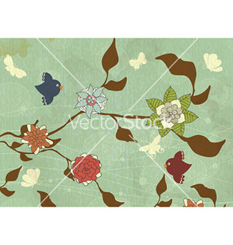 Free grunge floral background vector - Free vector #224157