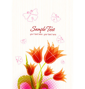 Free spring floral background with butterflies vector - бесплатный vector #225217