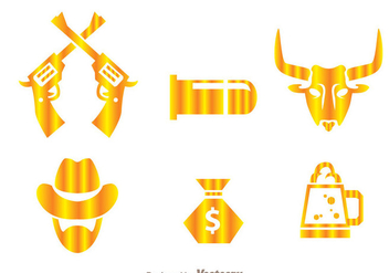 Cowboy Gold Icons - Free vector #264587
