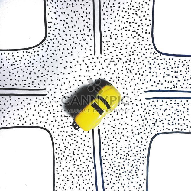 Yellow car on a road - image #271737 gratis