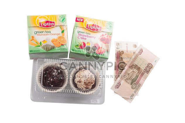 Tea packing and cakes for 3 dollars, Russia, St. Petersburg - image gratuit #272557 