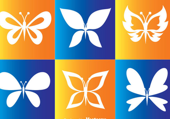 White Butterflies Vector Icons - Free vector #272737