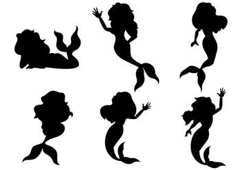 Mermaid Cartoon Shilouette - vector gratuit #273427 