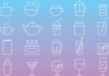 Beverages Line Icons - vector gratuit #274337 
