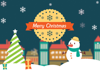 Merry Christmas Landscape Vector - Free vector #275177