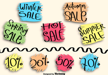 Hand drawn sale labels - Free vector #275297