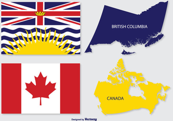 British Columbia & Canada Map - vector #297977 gratis