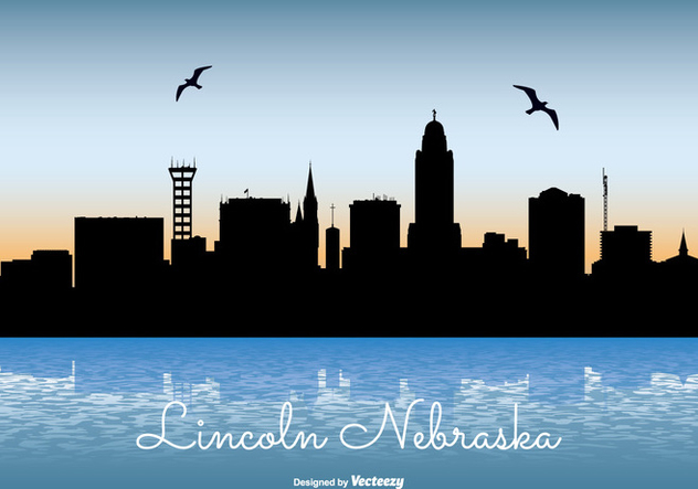 Lincoln Nebraska Skyline Illustration - бесплатный vector #301817
