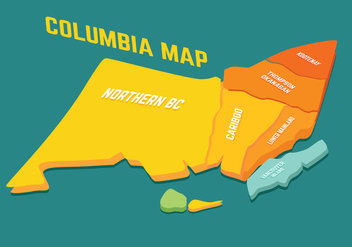 British Columbia Map vector - бесплатный vector #301827