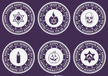 Halloween, Samhain, Dia de Muertos Badges - Kostenloses vector #301837