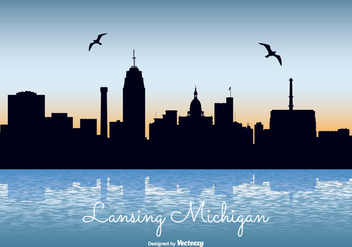 Lansing Michigan Skyline Illustration - vector gratuit #302157 