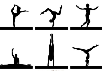 Vector Gymnast Silhouettes - vector gratuit #303557 