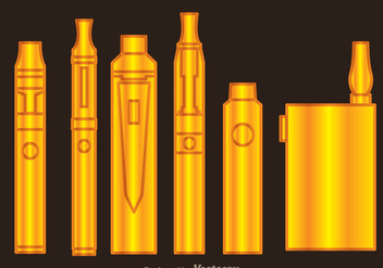 Vaporizer Gold Icons - Free vector #304977