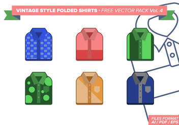 Vintage Folded Shirts Free Vector Pack Vol. 4 - Kostenloses vector #305037