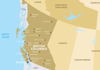 British Columbia Map - vector gratuit #305557 