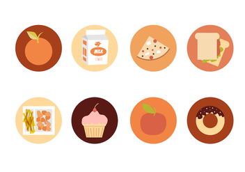 School Lunch Icons Free Vector - Free vector #305797