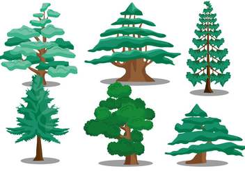 Cedar tree vectors - Kostenloses vector #317547