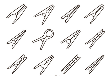 Clothespins Outline Vector - бесплатный vector #317657