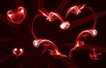 Smoke Art - Hearts (White on red) - image #320187 gratis