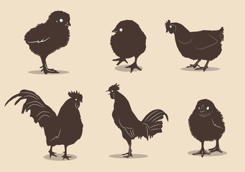 Chicken silhouette vectors - Free vector #326567
