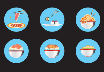 Oriental Food Icon Vectors - vector gratuit #326597 