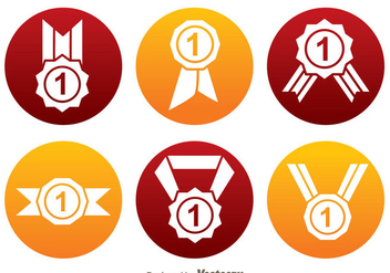 First Place Ribbon Circle Icons - vector gratuit #326657 