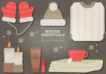 Winter Essentials Vector Illustration - бесплатный vector #327037
