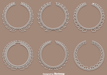 Linear white wreath vectors - vector #328247 gratis