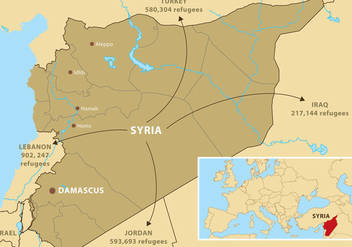 Vector Syria Map - бесплатный vector #328297
