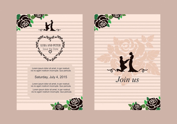 Rose Wedding Invite Vector - Kostenloses vector #328717