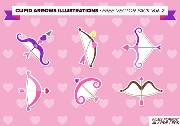 Cupid Arrows Illustrations Free Vector Pack Vol. 2 - Free vector #328897