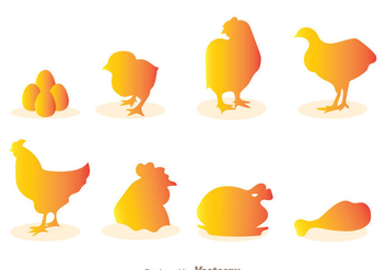 Chicken Silhouette Vectors - бесплатный vector #329377