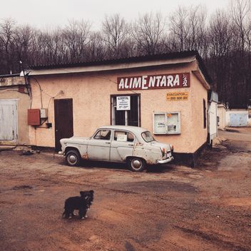 Old Russian car and black dog - image #332137 gratis