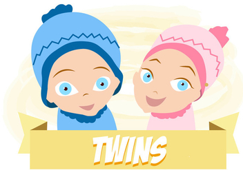 Baby Twins Free Vector - Free vector #332547