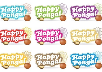 Happy Pongal Titles - vector gratuit #335527 
