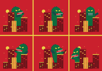 Godzilla Vector Illustrations - Kostenloses vector #336737