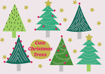 Free Set of Christmas Trees Vector - Kostenloses vector #337317