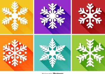 Snowflakes Flat Icons - Free vector #337707