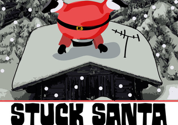 Free Cute Stuck Santa Vector Background - бесплатный vector #338417